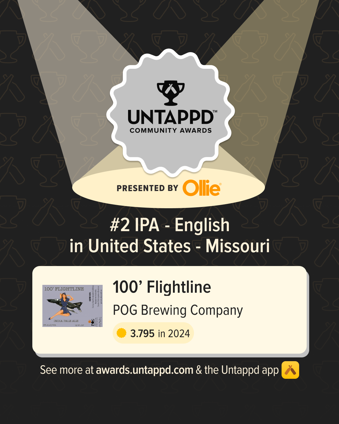 POG Brewing Untappd Award - 100' Flightline